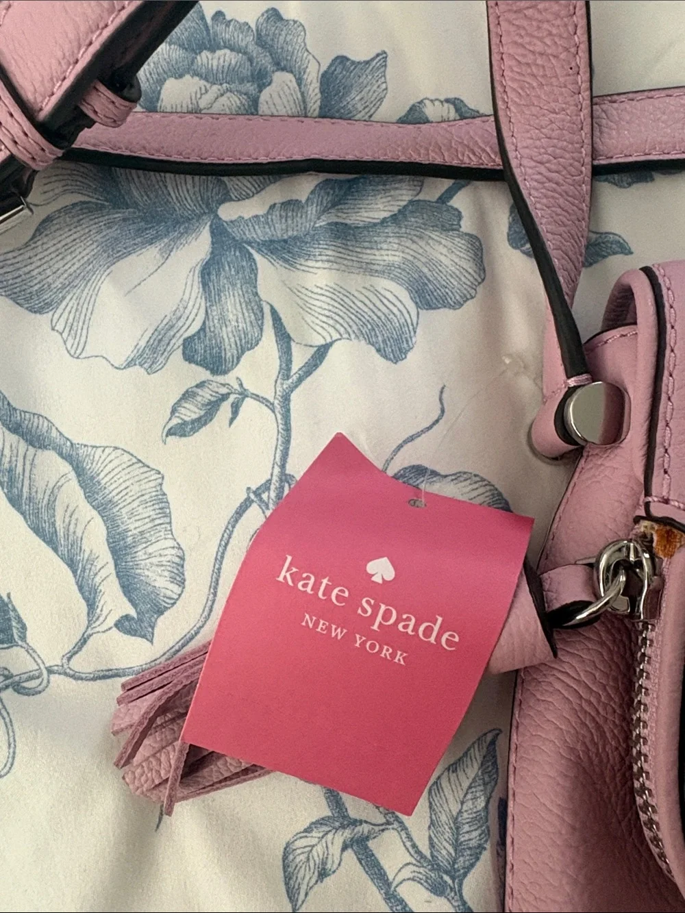kate spade Dusty Rose Pebbled Leather Crossbody with Tassel WITH TAGS